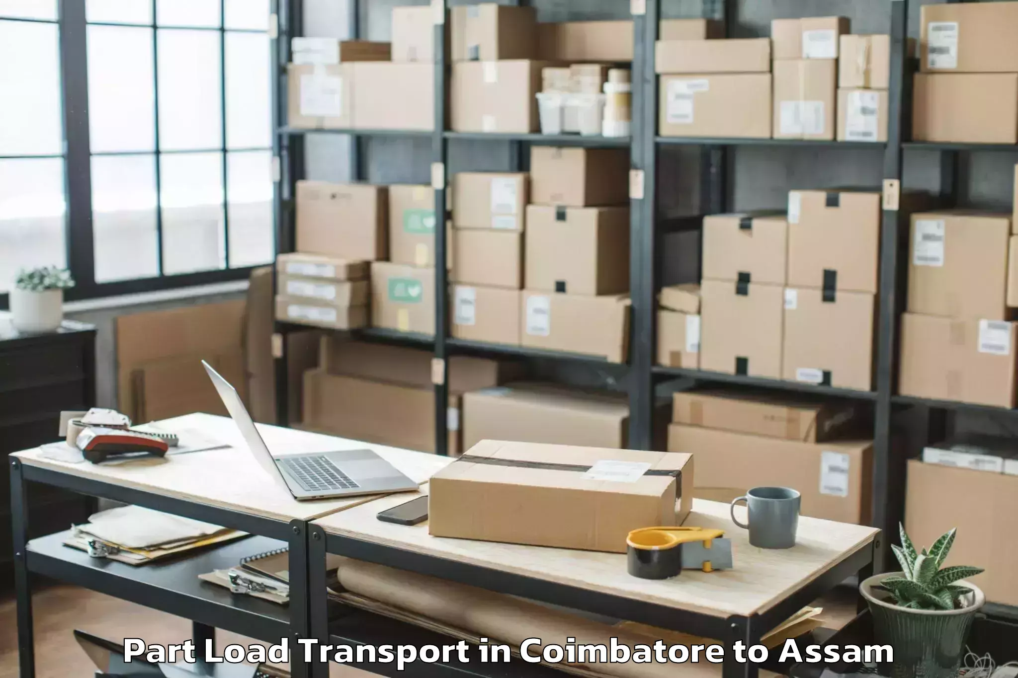 Affordable Coimbatore to Tinsukia Part Load Transport